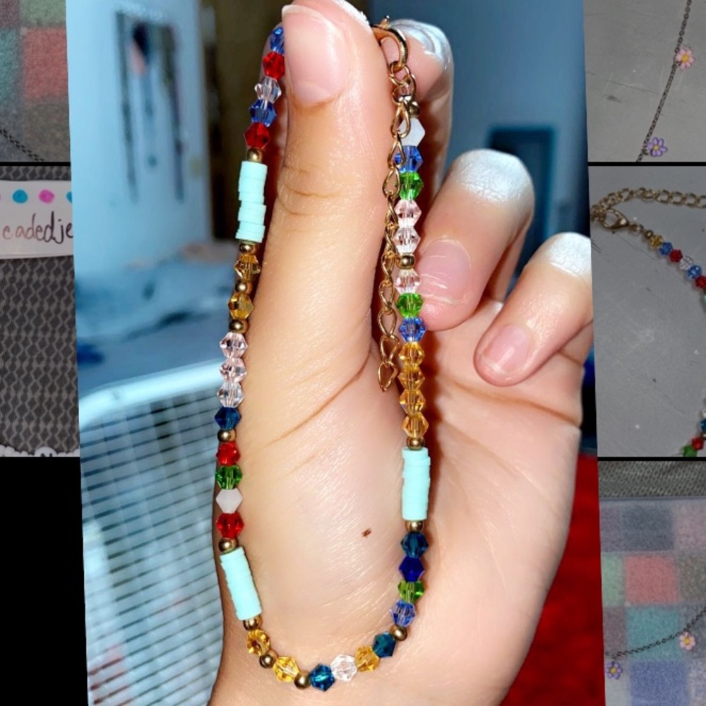 Crystal beaded anklet